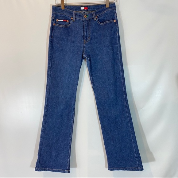 VINTAGE TOMMY HILFIGER BOOT CUT JEAN SIZE 30 waist 14 “ 29” inseam 35 “ L - Picture 1 of 8